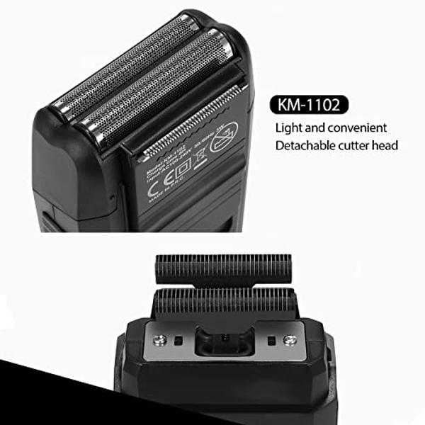 kemei Men's Reciprocating Cordless Razor Razor Electric Rechargeable Razor Precision Beard Sideburn Trimmer Razors Twin Blade Multifunction Grooming Razor