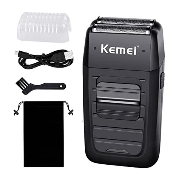 kemei Men's Reciprocating Cordless Razor Razor Electric Rechargeable Razor Precision Beard Sideburn Trimmer Razors Twin Blade Multifunction Grooming Razor