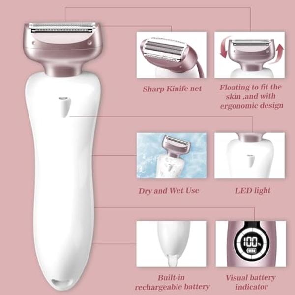 MANSPOT Manscape Groin & Body Hair Trimmer for Men, Electric Ball Pubic Trimmer Shaver,Manscape Kit with 4 Guard,Replaceable Ceramic Blade Heads,Waterproof Wet/Dry Shaver,90 Minute