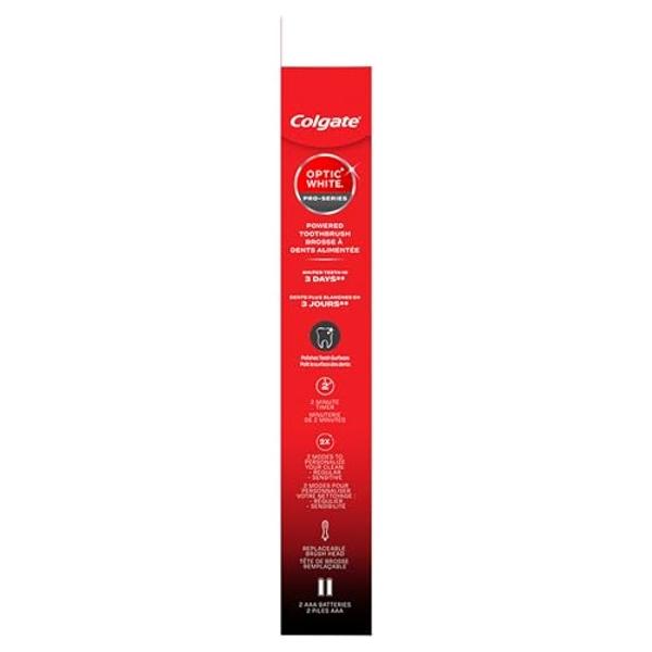 Colgate 360 Optic White Pro-Series Battery Black Toothbrush