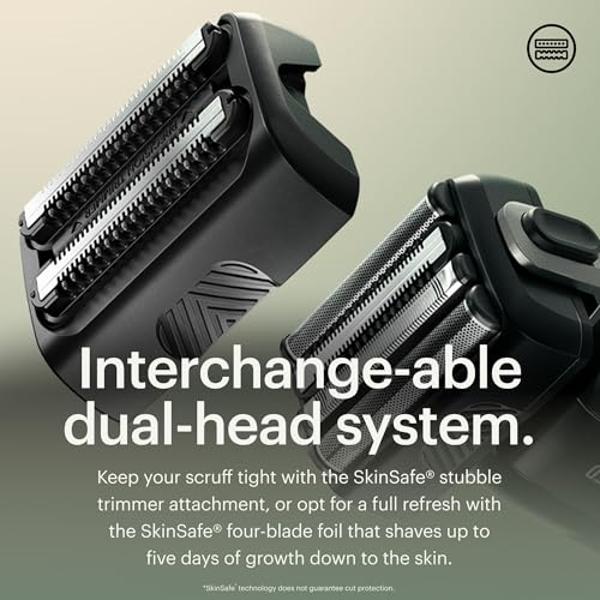 MANSCAPED® The Chairman™ PRO Package - Men’s Electric Face Shaver with Two Interchangeable Blades, SkinSafe® Four-Blade Foil & Stubble Trimmer, Power Shave Gel, Face Shave Soother 
