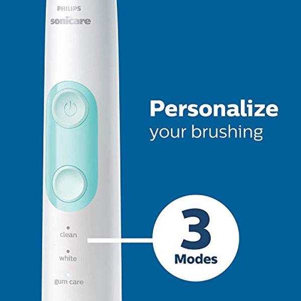 Philips Sonicare ProtectiveClean 5300 Rechargeable Electric Toothbrush, with Pressure Sensor, 3 Cleaning Modes, SmarTimer and QuadPacer, with 2 Bonus Brush Heads, Travel Case, Blac