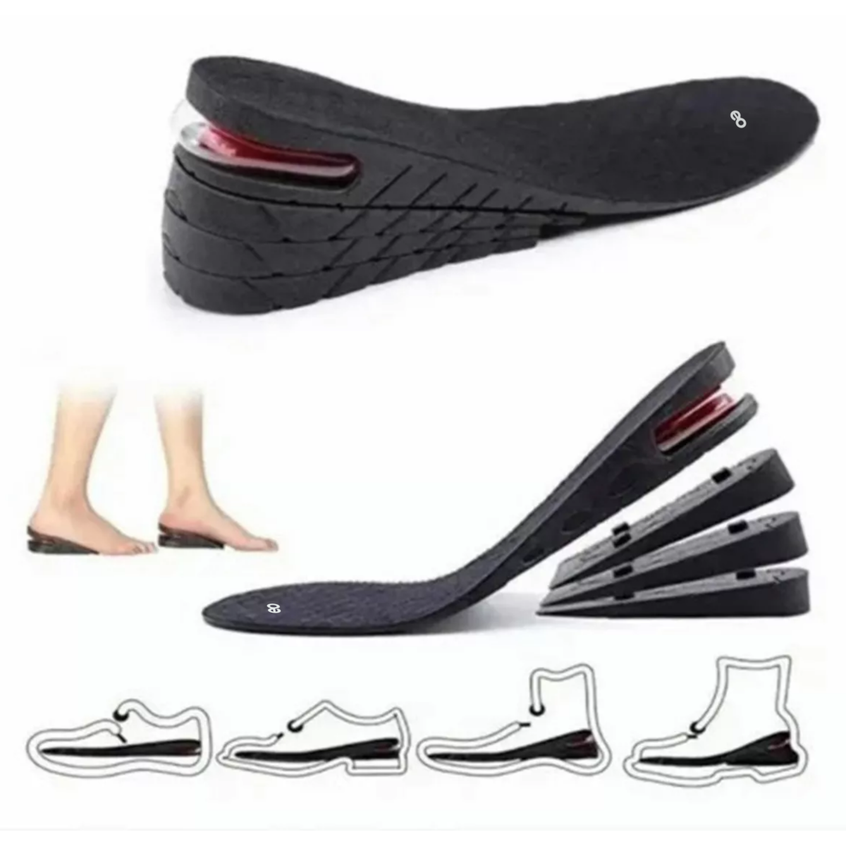 Plantilla Unisex Aumenta Altura 10 Cm Estatura