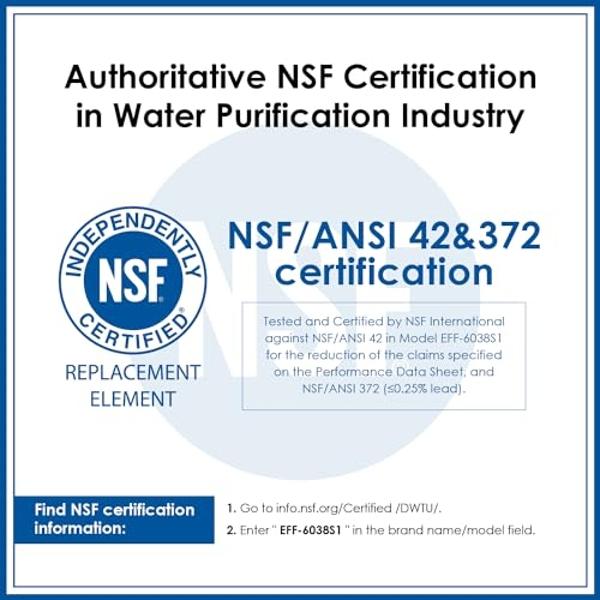 Waterdrop EDR1RXD1 Replacement for Everydrop® Filter 1, W10295370A, EDR1RXD1B, P8RFWB2L, P4RFWB, Kenmore® 46-9081, 46-9930, WD-F38 Refrigerator Water Filter, 3 Pack