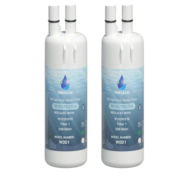 HMASAV W10295370A Water Filter Replacement, Compatible with Everydrop Filter 1, Whirlpool EDR1RXD1, EDR1RXD1B, W10295370, WHR1RXD1, KAD1RXD1, P4RFKB2, P8RFWB2L, 46-9930, 46-9081 2P