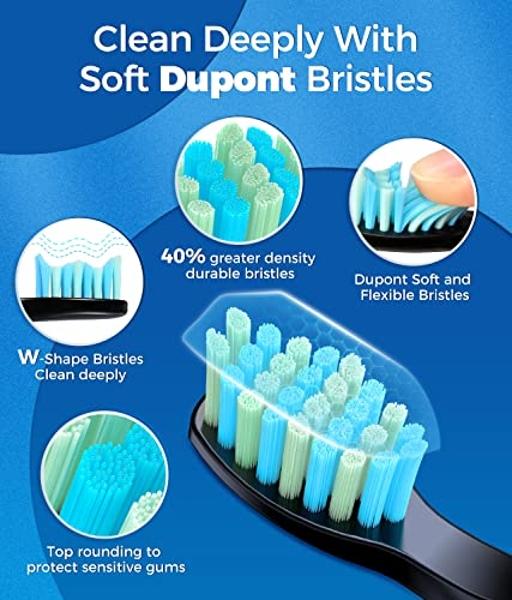 Philips Sonicare ProtectiveClean 5300 Rechargeable Electric Toothbrush, with Pressure Sensor, 3 Cleaning Modes, SmarTimer and QuadPacer, with 2 Bonus Brush Heads, Travel Case, Blac