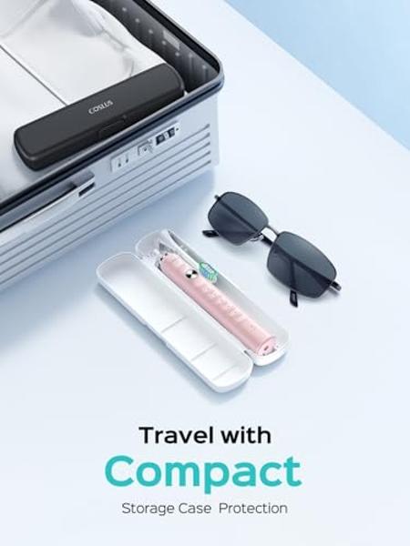 COSLUS Electric Toothbrush for Adults and Teen: Wireless Rechargeable Tooth Brush for Adult and Teen Youth with Portable Travel Case, 5 Modes 47000 VPM Power Toothbrushes 6 Brush H