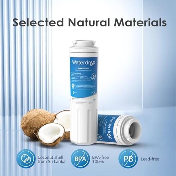 Waterdrop UKF8001 Refrigerator Water Filter 4, Replacement for Whirlpool® EDR4RXD1, EveryDrop® Filter 4, Maytag® UKF8001AXX-750, UKF8001AXX-200, 46-9006, Puriclean II, WD-F07, 3 Fi