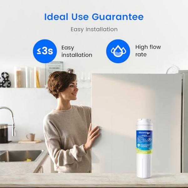 Waterdrop EDR4RXD1 Replacement for EveryDrop® Filter 4, Whirlpool® UKF8001, 4396395, Maytag® UKF8001AXX-200, UKF8001AXX-750, WD-F07, Refrigerator Water Filter, 3 Filters (Package M