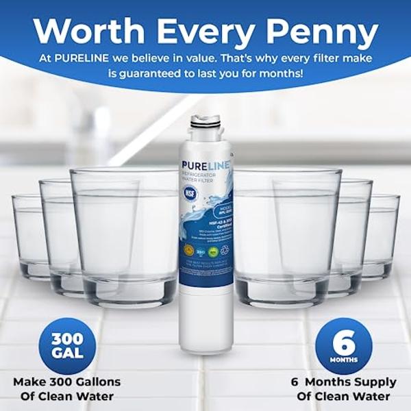 Pureline DA29-00020B Samsung® Refrigerator Water Filter Replacement, Replacement for DA29-00020A/B, HAF-CIN/EXP, HAF-CIN,DA97-08006A, Kenmore® 46-9101, 469101, 9101 Refrigerator Fi