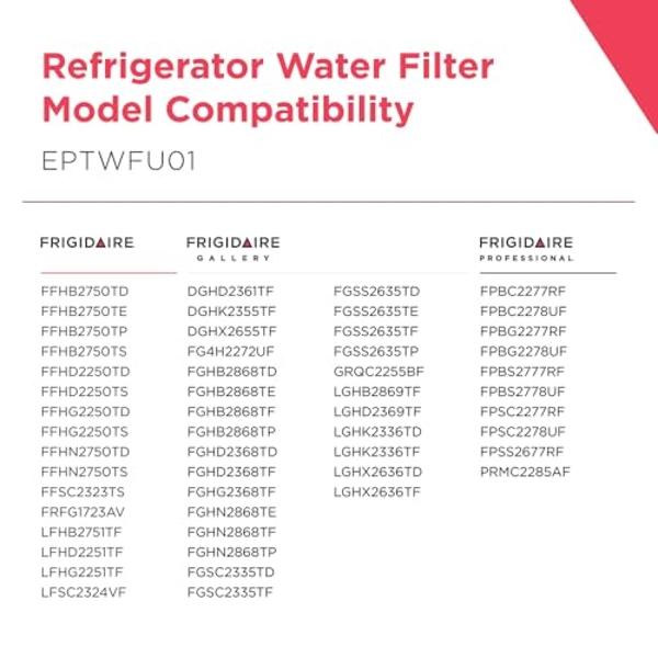 FRIGIDAIRE EPTWFU01 PureSource Ultra II Refrigerator Water Filter, 1 Count, White