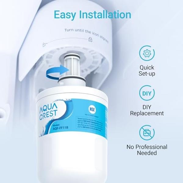 AQUA CREST DA29-00003G Refrigerator Water Filter, Replacement for Samsung DA29-00003G, DA29-00003B, DA29-00003A, Aqua-Pure Plus, HAFCU1, RFG237AARS, RS22HDHPNSR, RSG257AARS, WSS-1 