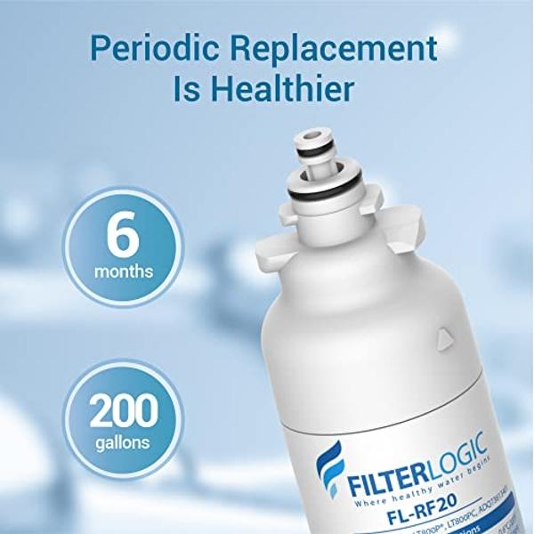 Filterlogic ADQ73613401 Refrigerator Water Filter, Replacement for LG® LT800P®, LT800PC, ADQ736134, ADQ73613402, LSXS26326S, LSXS26366S, LMXS30776S, LSXS26366D, LMXC23746S, 46-9490