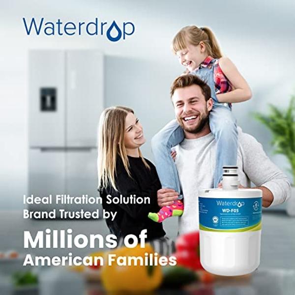 Waterdrop 5231JA2002A Refrigerator Water Filter, Replacement for LG®LT500P®, GEN11042FR-08, ADQ72910911, ADQ72910901, Kenmore 9890, 46-9890, LFX25974ST, LMX25964ST, 3 Pack, Package
