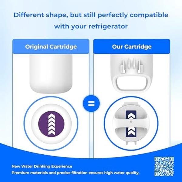 Waterdrop EDR1RXD1 Replacement for Everydrop® Filter 1, W10295370A, EDR1RXD1B, P8RFWB2L, P4RFWB, Kenmore® 46-9081, 46-9930, WD-F38 Refrigerator Water Filter, 3 Pack