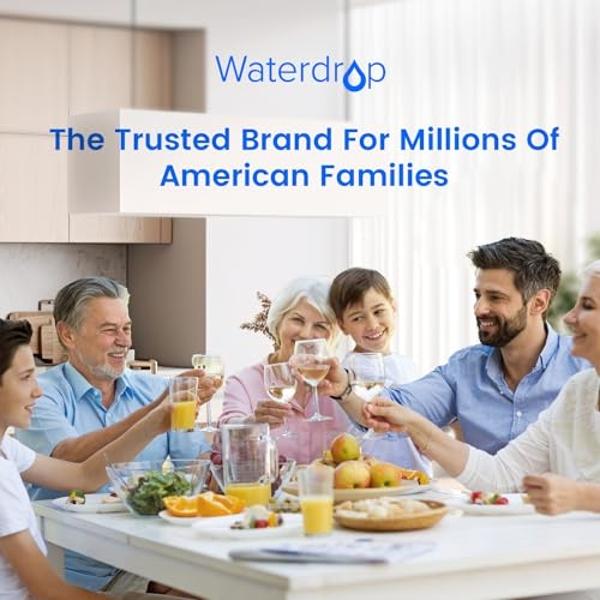 Waterdrop EDR4RXD1 Replacement for EveryDrop® Filter 4, Whirlpool® UKF8001, 4396395, Maytag® UKF8001AXX-200, UKF8001AXX-750, WD-F07, Refrigerator Water Filter, 3 Filters (Package M