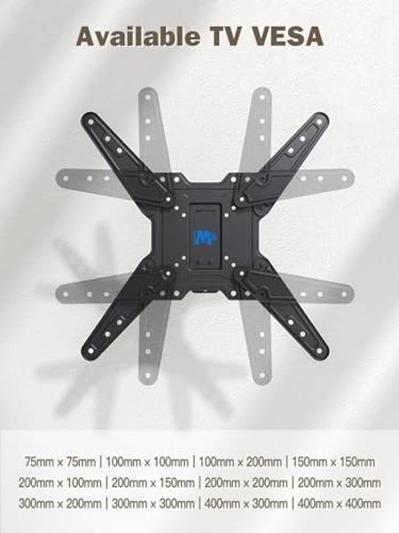 Mounting Dream UL Listed TV Wall Mount for Most 26-55 Inch TVs, Full Motion TV Mount with Perfect Center Design, Articulating Wall Mount TV Bracket Swivel and Tilt, Max VESA 400x40