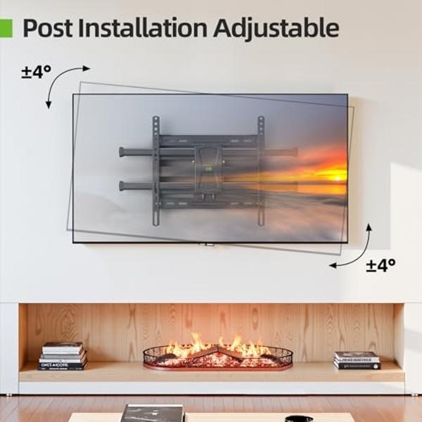 USX MOUNT Full Motion TV Wall Mount for 42-80 Inch TVs up to 132lbs, Wall Mount TV Bracket with Articulating Swivel Tilt Extension Leveling, Max VESA 600x400mm Fits 12/16" Wood Stu