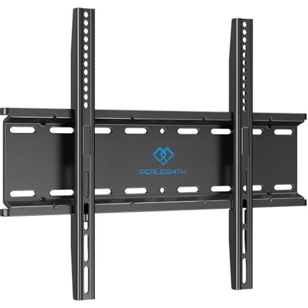 PERLESMITH Fixed TV Wall Mount Bracket, Low Profile Design for Most 26-60 inch LED LCD OLED-4K Flat Screen TVs up to 115lb, Ultra Slim Fixed TV Mount with Max VESA 400x400mm Fits 1
