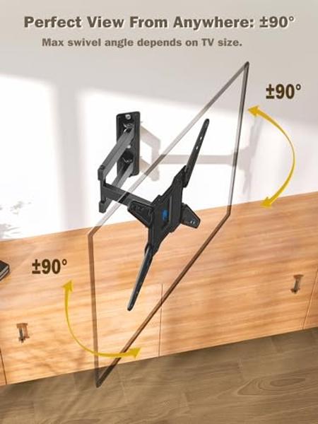 Mounting Dream UL Listed TV Wall Mount for Most 26-55 Inch TVs, Full Motion TV Mount with Perfect Center Design, Articulating Wall Mount TV Bracket Swivel and Tilt, Max VESA 400x40