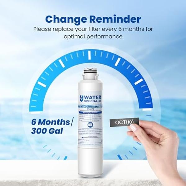 Waterspecialist DA29-00020B Samsung Water Filter for Refrigerators, Replacement for Samsung Water Filter DA29-00020B, HAF-CIN, RS25J500DSR, RF28HMEDBSR, HAF-CIN/EXP, RF4287HARS, RF
