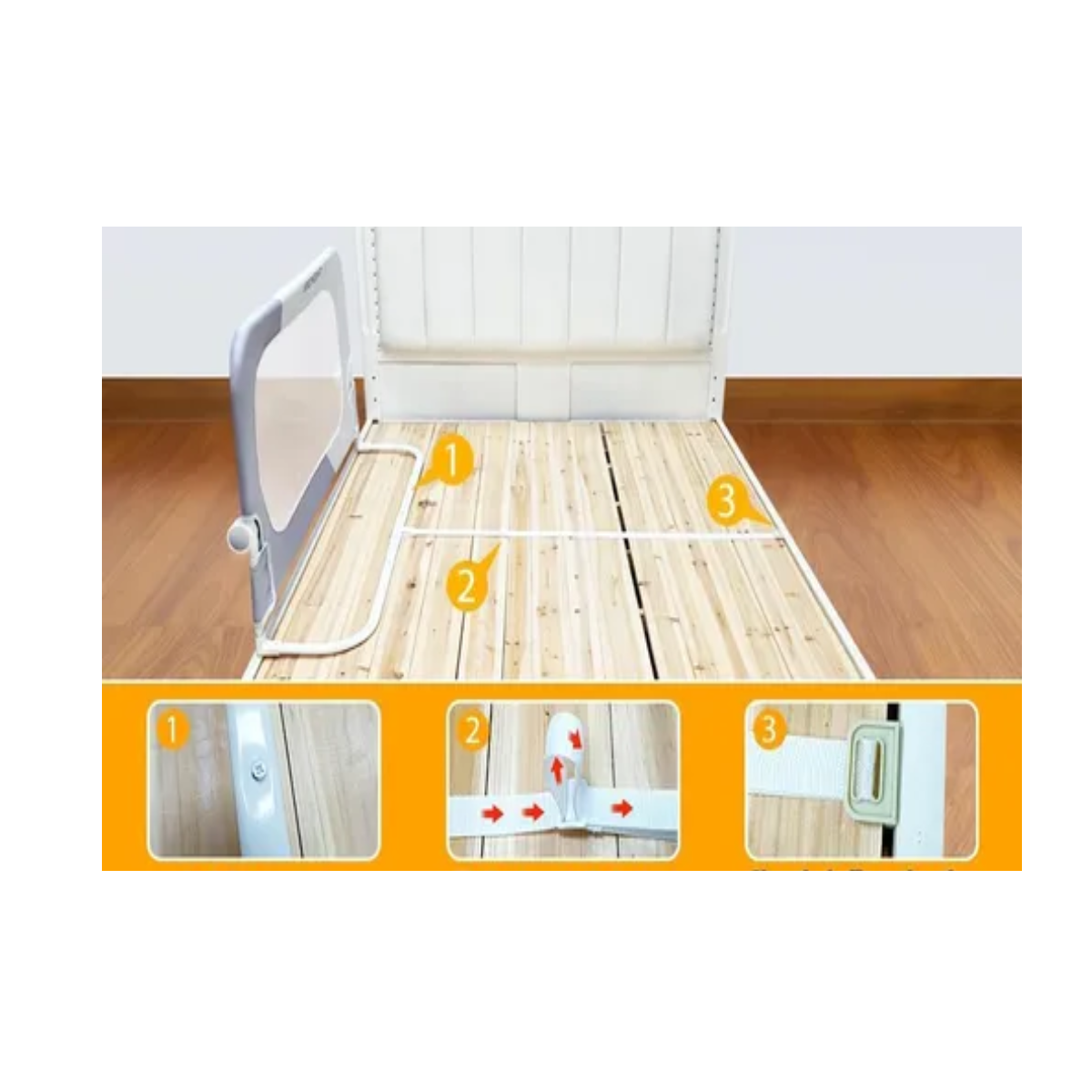 Valla De Cama Plegable Protección Caídas Bebé 1,8m