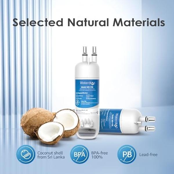 Waterdrop EDR1RXD1 Replacement for Everydrop® Filter 1, W10295370A, EDR1RXD1B, P8RFWB2L, P4RFWB, Kenmore® 46-9081, 46-9930, WD-F38 Refrigerator Water Filter, 3 Pack