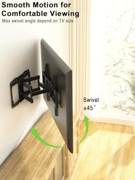 USX Mount Full Motion TV Wall Mount for 42-85 inch, TV Mount Swivel and Tilt,Wall Mount Bracket with Dual Articulating Arms Up to 132lbs, VESA 600x400mm, 16" Wood Studs, UL Listed 
