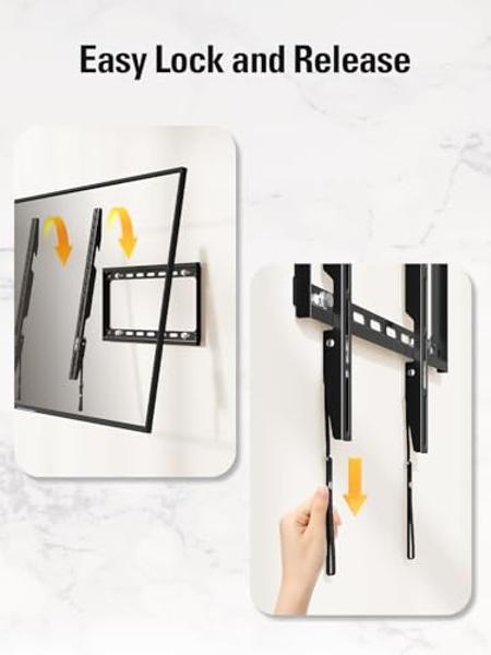 AENTGIU Studless TV Wall Mount, Heavy Duty Drywall TV Bracket Hanger for 26-55 inch Flat Screen TVs, No Stud, NO Drill, No Anchors, Easy Install with All Hardware Included