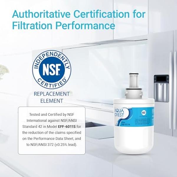 AQUA CREST DA29-00003G Refrigerator Water Filter, Replacement for Samsung DA29-00003G, DA29-00003B, DA29-00003A, Aqua-Pure Plus, HAFCU1, RFG237AARS, RS22HDHPNSR, RSG257AARS, WSS-1 