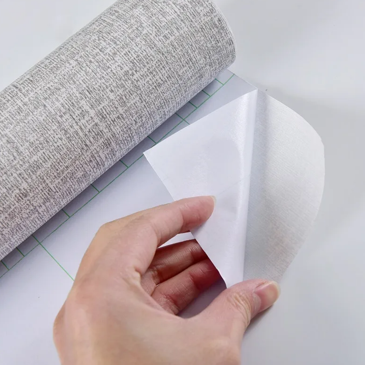 Papel Tapiz Para Pared Autoadherible Patrón De Tela Gris 10m