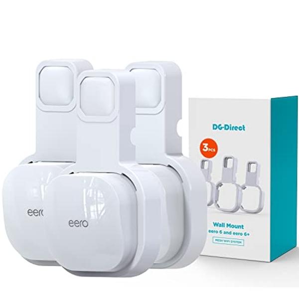 DG-Direct Wall Mount Holder Only for eero 6 Router Mesh Wi-Fi System,No Messy Wires,Stand Bracket for eero 6 Extender Space Saving White 3Pcs