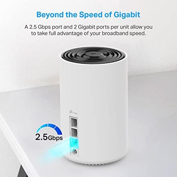 TP-Link Deco AXE5400 Tri-Band WiFi 6E Mesh System(Deco XE75 Pro) - 2.5G WAN/LAN Port, Covers up to 5500 Sq.Ft, Replaces WiFi Router and Extender, AI-Driven Mesh, New 6GHz Band, 2-P