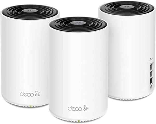 TP-Link Deco AXE5400 Tri-Band WiFi 6E Mesh System(Deco XE75 Pro) - 2.5G WAN/LAN Port, Covers up to 7200 Sq.Ft, Replaces WiFi Router and Extender, AI-Driven Mesh, New 6GHz Band, 3-P