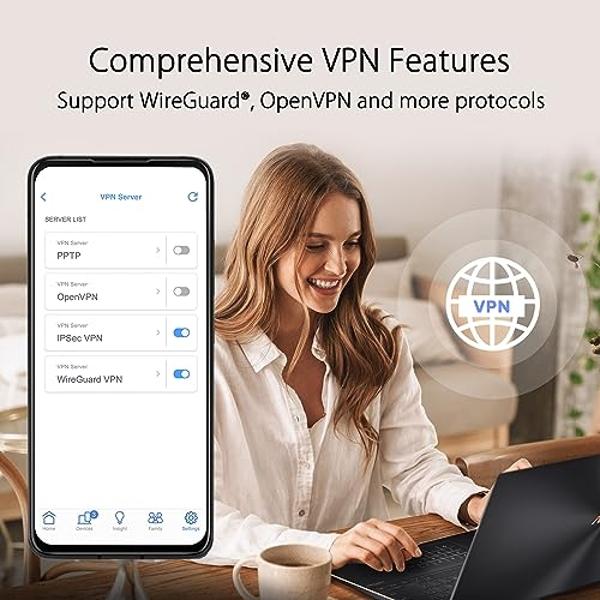 ASUS ZenWiFi AX6600 Tri-Band Mesh WiFi 6 System (XT8 1PK) - Whole Home Coverage up to 2750 sq.ft & 4+ rooms, AiMesh, Included Lifetime Internet Security, Easy Setup, 3 SSID, Parent