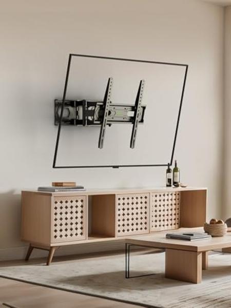 USX MOUNT TV Wall Mount for 32-65 inch Flat Screen/LED/4K up to 110lbs, Full Motion TV Mount Bracket with Swivel & Tilt Articulating Dual Arms, Max VESA 400x400mm, Fits 12/16" Wood