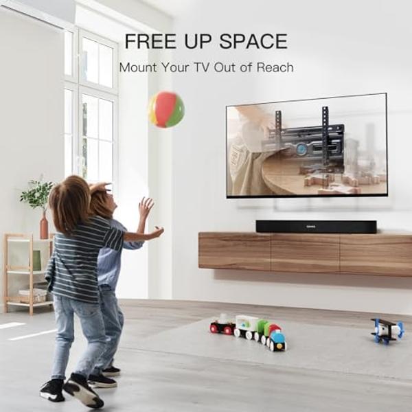 Pipishell TV Wall Mount, Full Motion Wall Mount with Dual Arms, Swivel, Extension for 26-65 inch Flat or Curved TVs up to 99 lbs, Max VESA 400x400mm, 3 Bracket Heights, Fits 12″/16