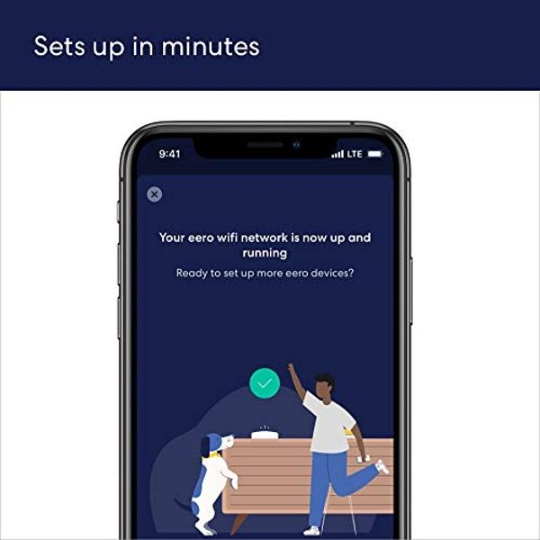 Amazon eero 6 mesh wifi router - Supports internet plans up to 900 Mbps, Coverage up to 1,500 sq. ft., Connect 75+ devices, 1-pack