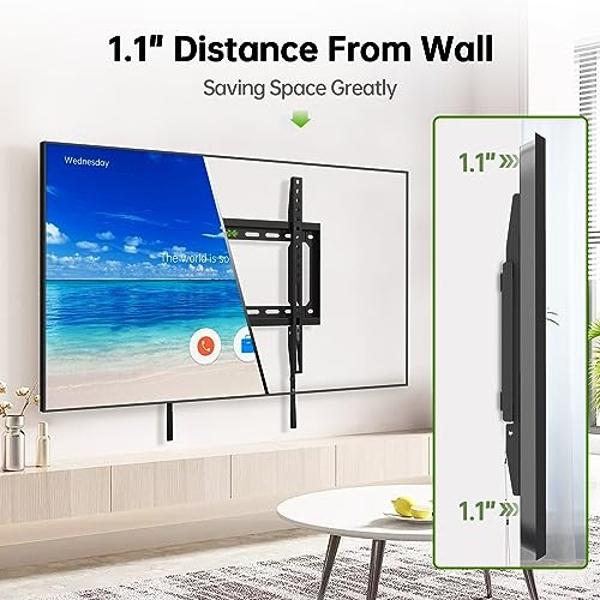 USX MOUNT Fixed TV Wall Mount with Low Profile for Most 26-60 Inch LED, LCD and Flat Screen TVs, Wall Mount Bracket with VESA Up to 400x400mm and Weight Capacity 99lbs,and Space Sa