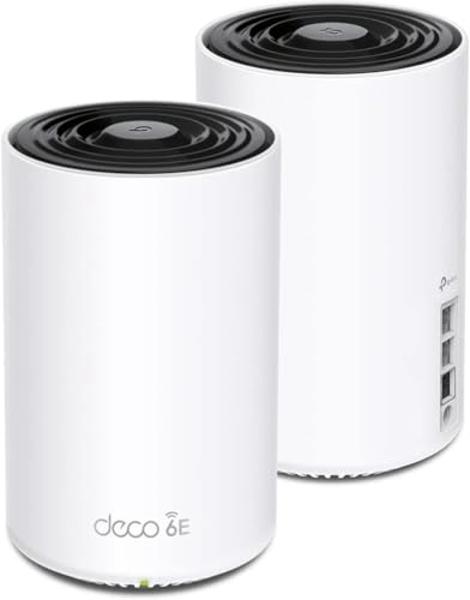 TP-Link Deco AXE5400 Tri-Band WiFi 6E Mesh System(Deco XE75 Pro) - 2.5G WAN/LAN Port, Covers up to 5500 Sq.Ft, Replaces WiFi Router and Extender, AI-Driven Mesh, New 6GHz Band, 2-P