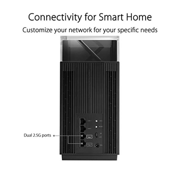 ASUS ZenWiFi AX6600 Tri-Band Mesh WiFi 6 System (XT8 1PK) - Whole Home Coverage up to 2750 sq.ft & 4+ rooms, AiMesh, Included Lifetime Internet Security, Easy Setup, 3 SSID, Parent