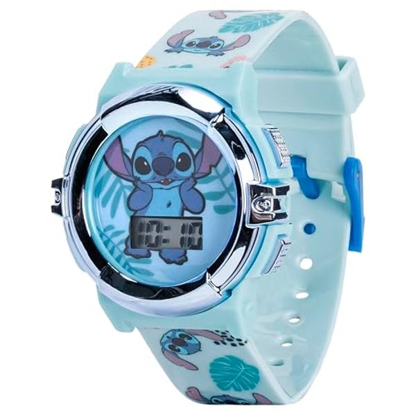 Disney Stitch Kids LCD Watch – Flashing Light-Up Dial, Digital Time Display, Adjustable Strap, Fun Character Design, Perfectfor Boys & Girls – Fits Wrists 5.5” to 8”