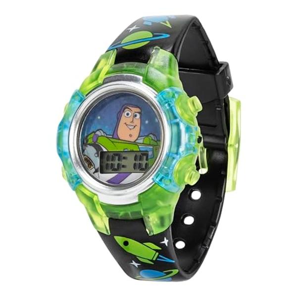 Disney Pixar Toy Story 4 Buzz Lightyear Kids Flashing LCD Watch with Colorful Light-Up Dial, Durable Case, Space-Themed Strap – Perfect for Ages 4+ Boys and Girls – Fits Wrists 5.5