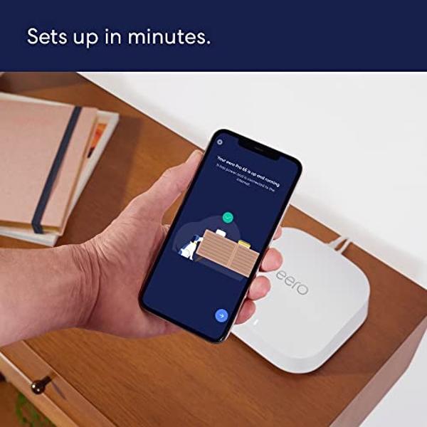 Like-New Amazon eero Pro 6E mesh wifi router (newest model) - Supports internet plans up to 2.5 Gbps, Coverage up to 2,000 sq. ft., Connect 100+ devices, 1-pack