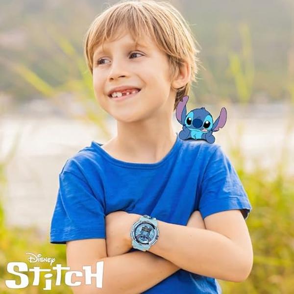 Disney Stitch Kids LCD Watch – Flashing Light-Up Dial, Digital Time Display, Adjustable Strap, Fun Character Design, Perfectfor Boys & Girls – Fits Wrists 5.5” to 8”