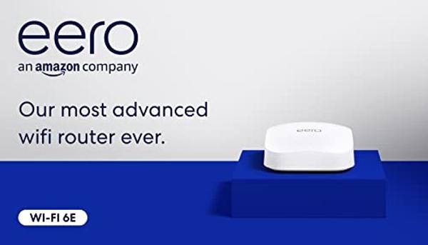 Like-New Amazon eero Pro 6E mesh wifi router (newest model) - Supports internet plans up to 2.5 Gbps, Coverage up to 2,000 sq. ft., Connect 100+ devices, 1-pack