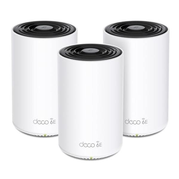 TP-Link Deco AXE4900 Tri-Band WiFi 6E Mesh WiFi System (Deco XE70 Pro) - 2.5G WAN/LAN Ports, 4.9 Gbps Wi-Fi 7,200 Sq. Ft Coverage, Connect up to 200 Devices, New 6 GHz Band, 3-Pack