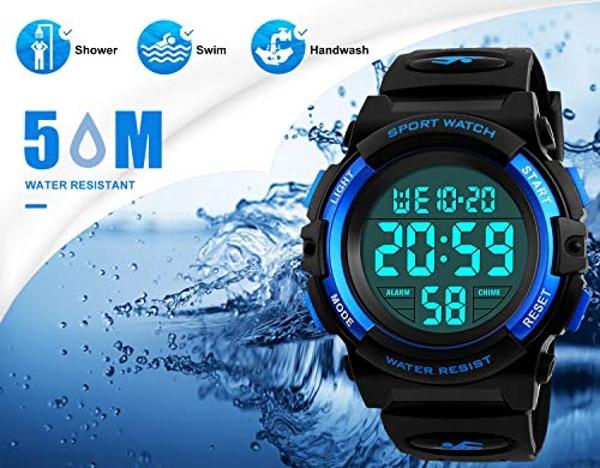 KIDPER Kids Digital Watch, Boys Sports Waterproof Led Watches with Alarm Wrist Watches for Boy Girls Children