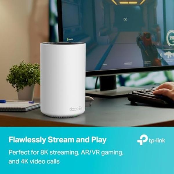 TP-Link Deco AXE4900 Tri-Band WiFi 6E Mesh WiFi System (Deco XE70 Pro) - 2.5G WAN/LAN Ports, 4.9 Gbps Wi-Fi 7,200 Sq. Ft Coverage, Connect up to 200 Devices, New 6 GHz Band, 3-Pack