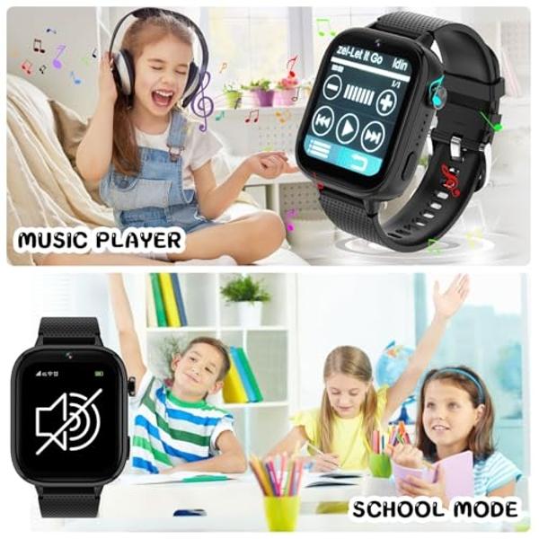 OKYUK 4G Smartwatch, Kids Watch for Kids with SIM Card, 47 Exciting Games, Two-Way Calling Feature, SOS Emergency Call Button Ideal for Kids Aged 3-12, Children’s Cell Phone Altern
